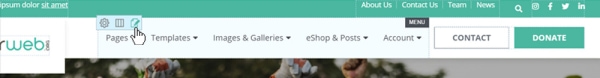 Screenshot of menu with edit icon